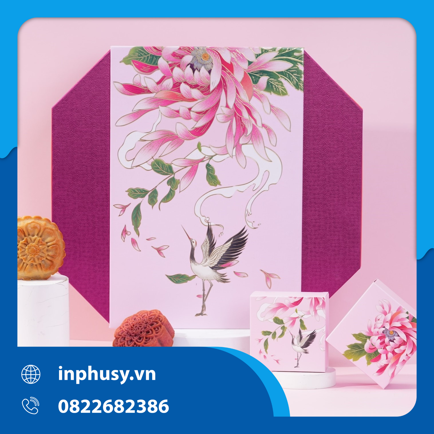 Hộp Trung thu Cúc Hồng Hạc